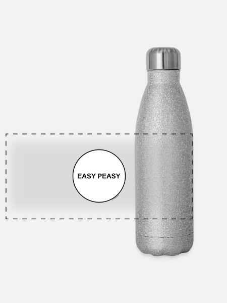 Easy Peasy - Panorama Glitzer Isolierflasche 500 ml - Silber Glitzer - Vorne