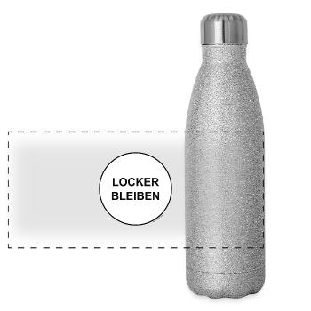 Locker bleiben! - Panorama Glitzer Isolierflasche 500 ml - Silber Glitzer - Vorne