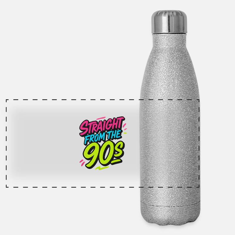 Straight from the 90s – Neon Graffiti Style Throwb Panoramic Glitter Thermal Bottle 500 ml