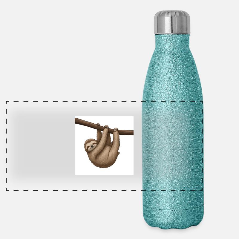 Faultiere: Meister der Entschleunigung Panorama Glitzer Isolierflasche 500 ml