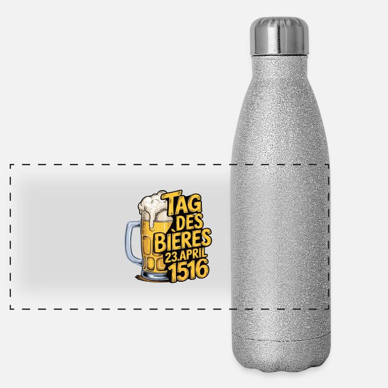 DAY OF BEER April 23, 1516 Beer Mug Design Panoramic Glitter Thermal Bottle 500 ml