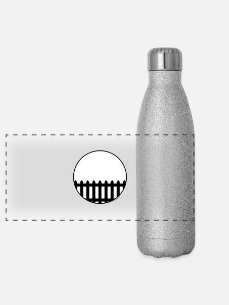 Einfach ein Zaun - Panorama Glitzer Isolierflasche 500 ml - Silber Glitzer - Vorne