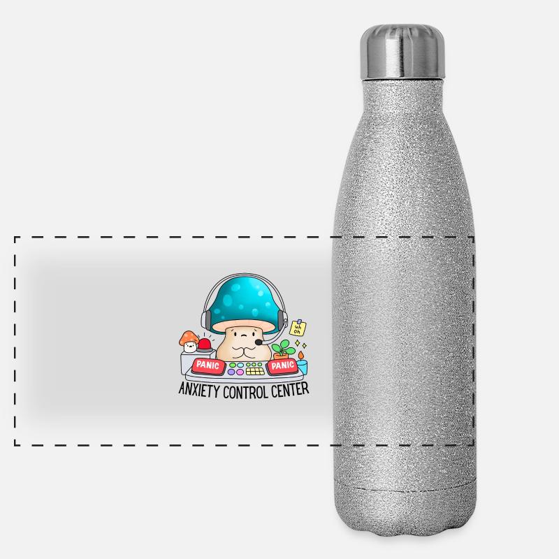 Centre de contrôle de l’anxiété Drôle d’anxiété Anxiété Gourde isotherme panoramique pailletée 500 ml