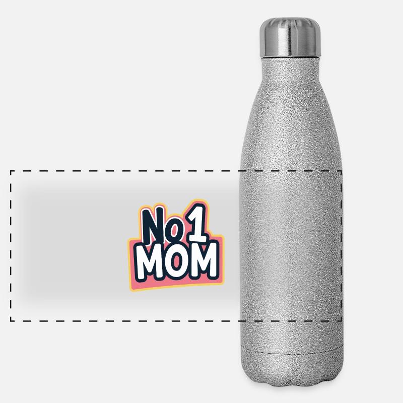 Nummer 1 Mama – Bunt & Liebevoll Muttertag Panorama Glitzer Isolierflasche 500 ml
