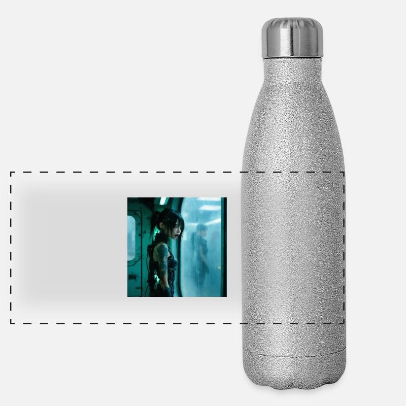 N-dless Nights : Cyborg capturé Gourde isotherme panoramique pailletée 500 ml