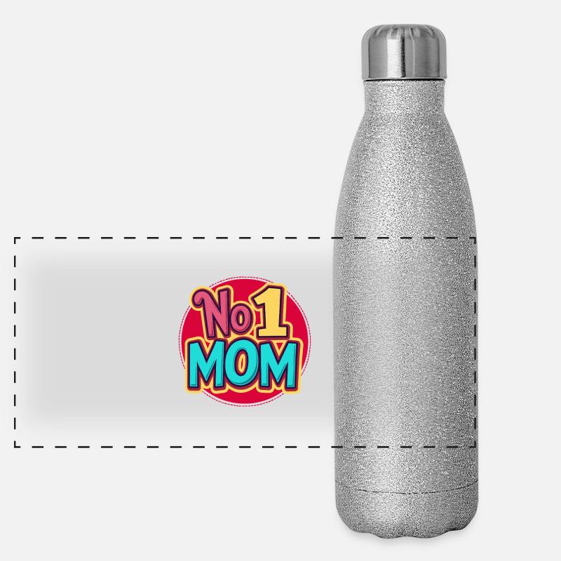 Maman numéro 1 – Fête des mères colorée et aimante Gourde isotherme panoramique pailletée 500 ml