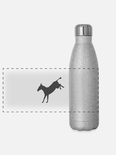 Rebellious Donkey - Panoramic Glitter Thermal Bottle 500 ml - silver glitter - Front