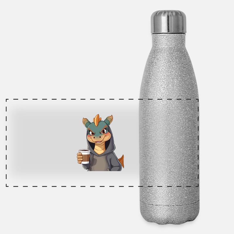 Stylish dragon for coffee lovers! Panoramic Glitter Thermal Bottle 500 ml