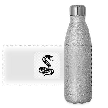 Le monde fascinant des serpents - Gourde isotherme panoramique pailletée 500 ml - paillettes argentées - Devant