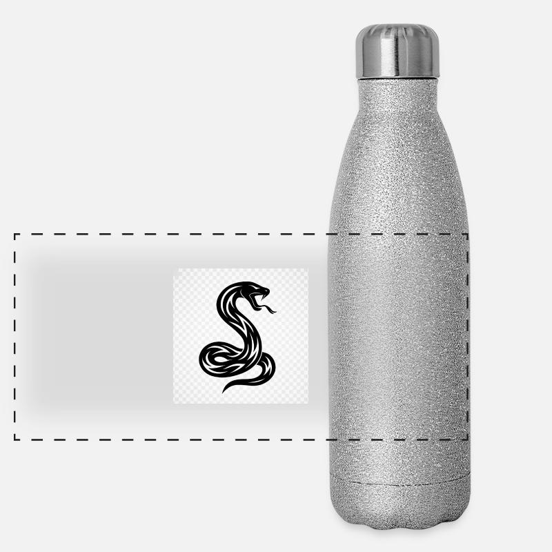 Die faszinierende Welt der Schlangen Panorama Glitzer Isolierflasche 500 ml