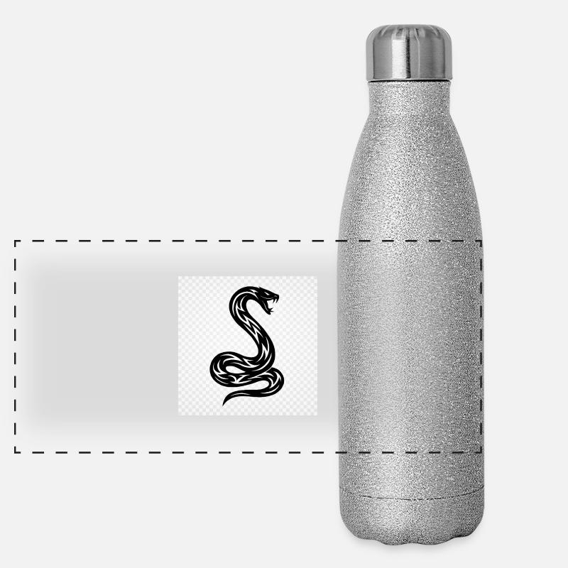 Die faszinierende Welt der Schlangen Panorama Glitzer Isolierflasche 500 ml