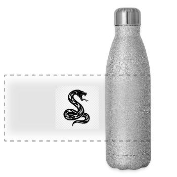 Le monde fascinant des serpents - Gourde isotherme panoramique pailletée 500 ml - paillettes argentées - Devant