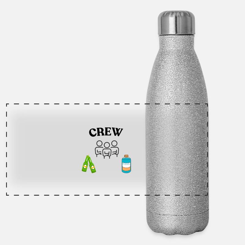 Bachelor party crew, celebrate, best man Panoramic Glitter Thermal Bottle 500 ml