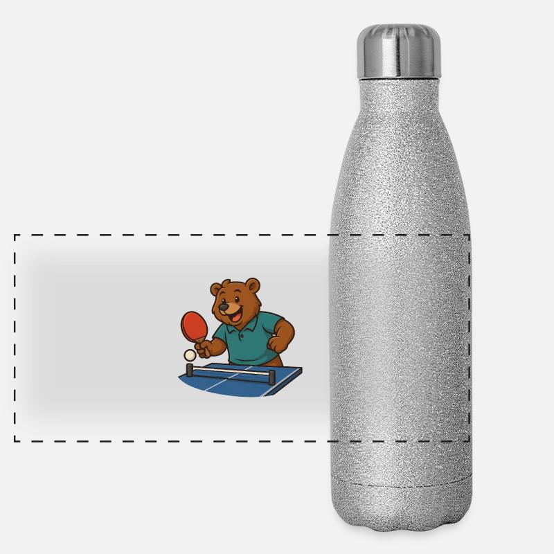 Table tennis bear Panoramic Glitter Thermal Bottle 500 ml