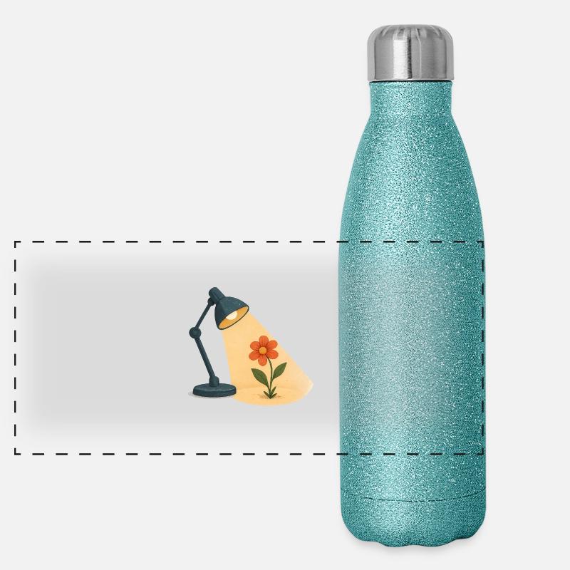 Aufgehende Blume Panorama Glitzer Isolierflasche 500 ml