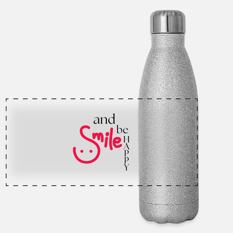 Smile and be happy Panoramic Glitter Thermal Bottle 500 ml