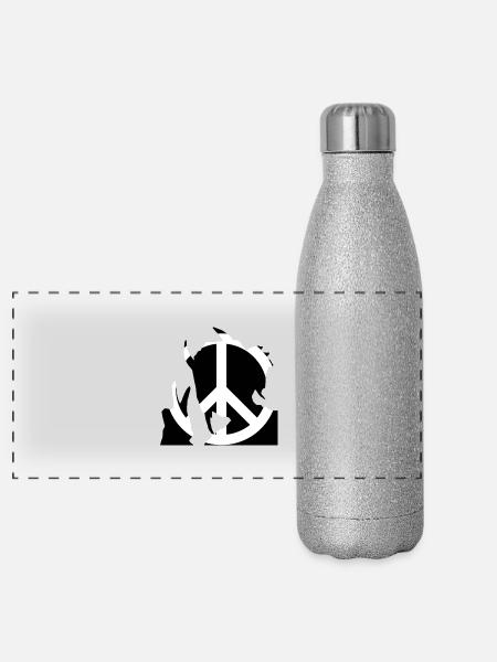 All Peace - Panoramic Glitter Thermal Bottle 500 ml - silver glitter - Front