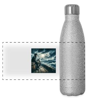 Sailor - Panoramic Glitter Thermal Bottle 500 ml - silver glitter - Front