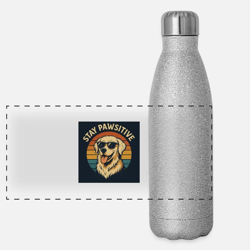 Stay Pawsitive Goldie Panorama Glitzer Isolierflasche 500 ml