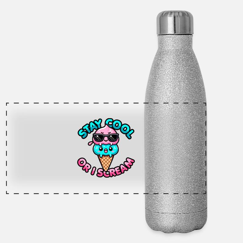 Kawaii Frozen Treat – Bleib cool oder ich schreie Panorama Glitzer Isolierflasche 500 ml