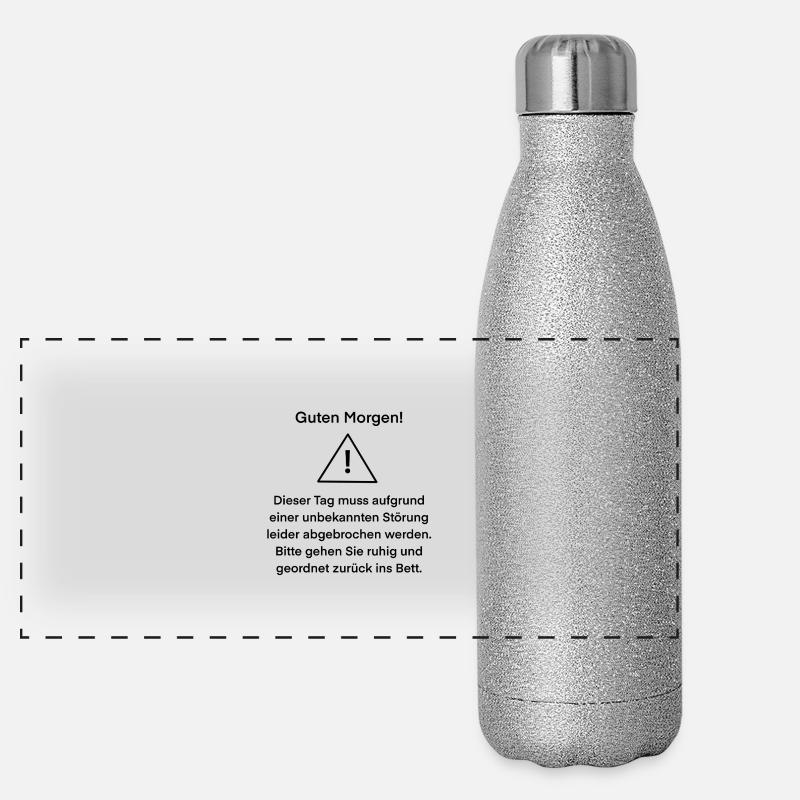 Tagesstörung, schwarz ohne Hintergrund Panorama Glitzer Isolierflasche 500 ml