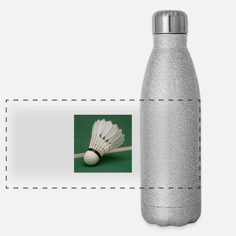 Sport - Badminton - Panoramic Glitter Thermal Bottle 500 ml - silver glitter
