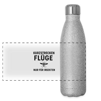 Insekten - Panorama Glitzer Isolierflasche 500 ml - Silber Glitzer - Vorne