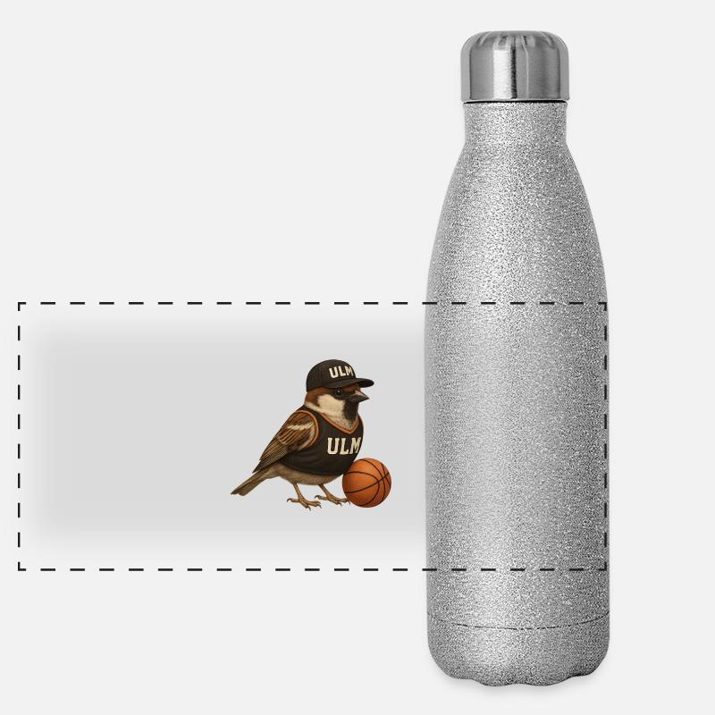 Ulmer Spatzen Basketball Panorama Glitzer Isolierflasche 500 ml