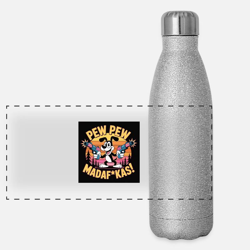 Retro Gym Panorama Glitzer Isolierflasche 500 ml