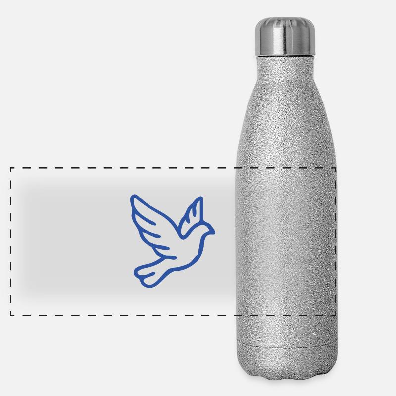 Symbole de la paix dans un élégant dessin d’une ligne Gourde isotherme panoramique pailletée 500 ml