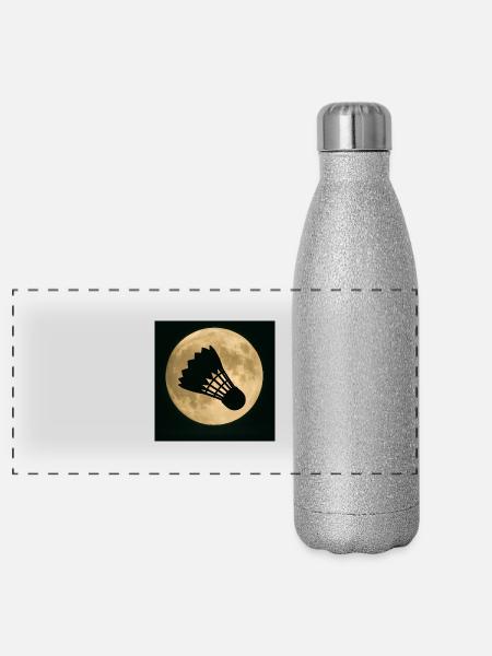 Sport - Badminton - Panoramic Glitter Thermal Bottle 500 ml - silver glitter - Front