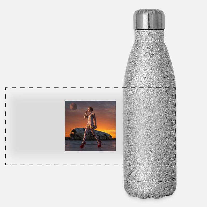 Sunset Vibe Panorama Glitzer Isolierflasche 500 ml