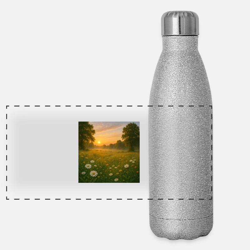 Prairie fleurie Gourde isotherme panoramique pailletée 500 ml