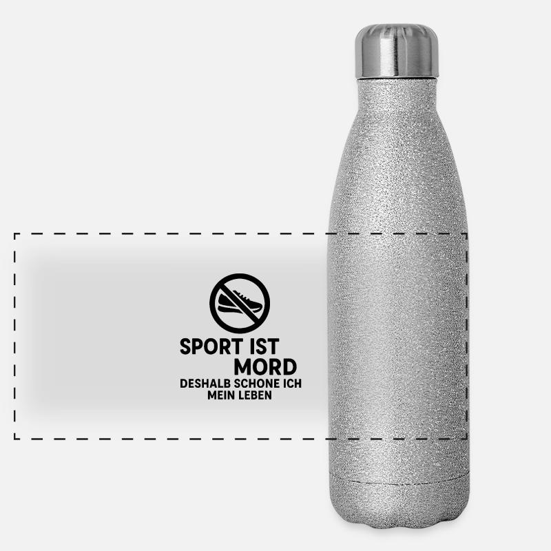 Sport ist Mord – Ironisches Statement Shirt Panorama Glitzer Isolierflasche 500 ml