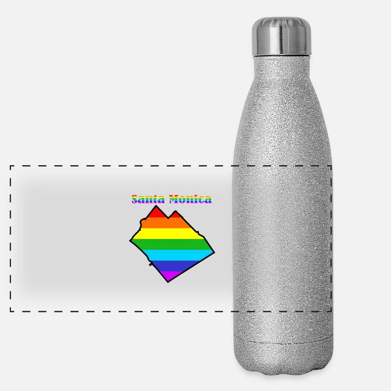 Arc-en-ciel de Santa Monica L.A. Gourde isotherme panoramique pailletée 500 ml