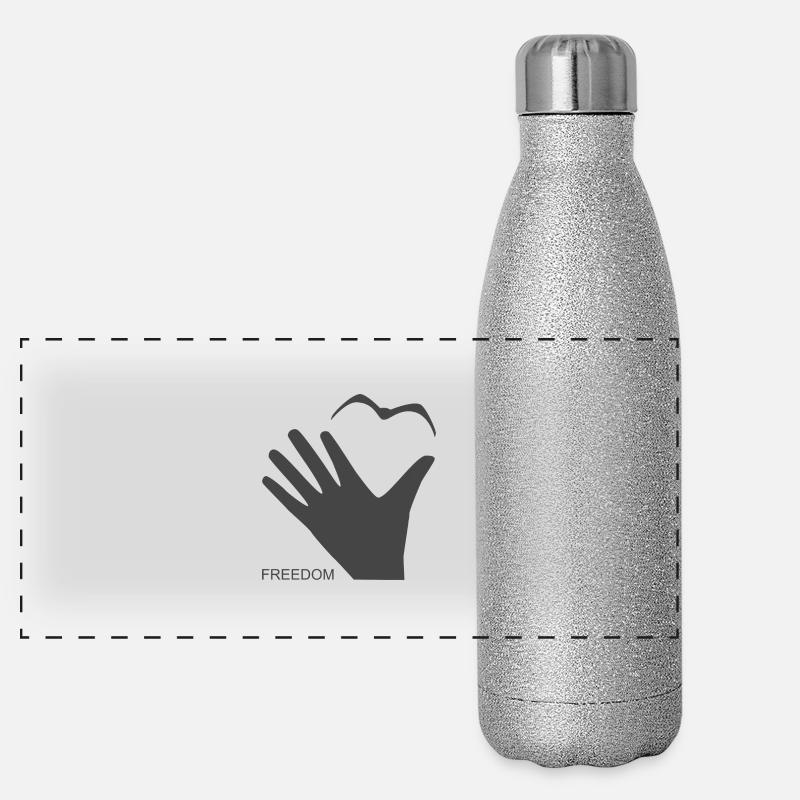 Freedom - Panorama Glitzer Isolierflasche 500 ml - Silber Glitzer