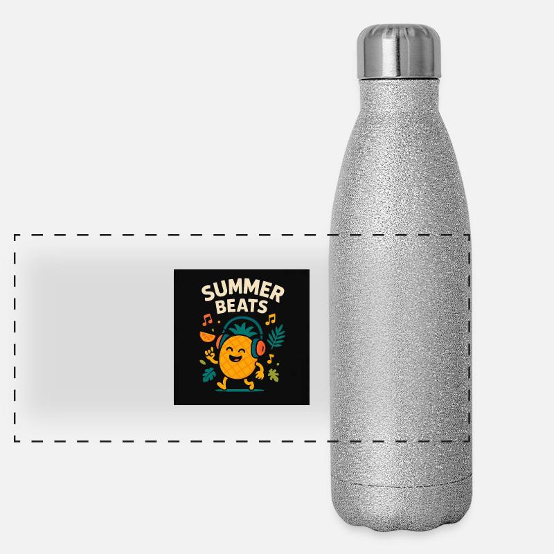 Pineapple DJ – Sommer-Beats Panorama Glitzer Isolierflasche 500 ml