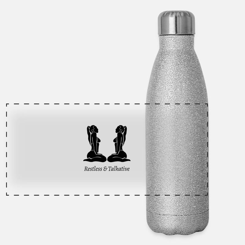 Gemini Zodiac Sign Panoramic Glitter Thermal Bottle 500 ml