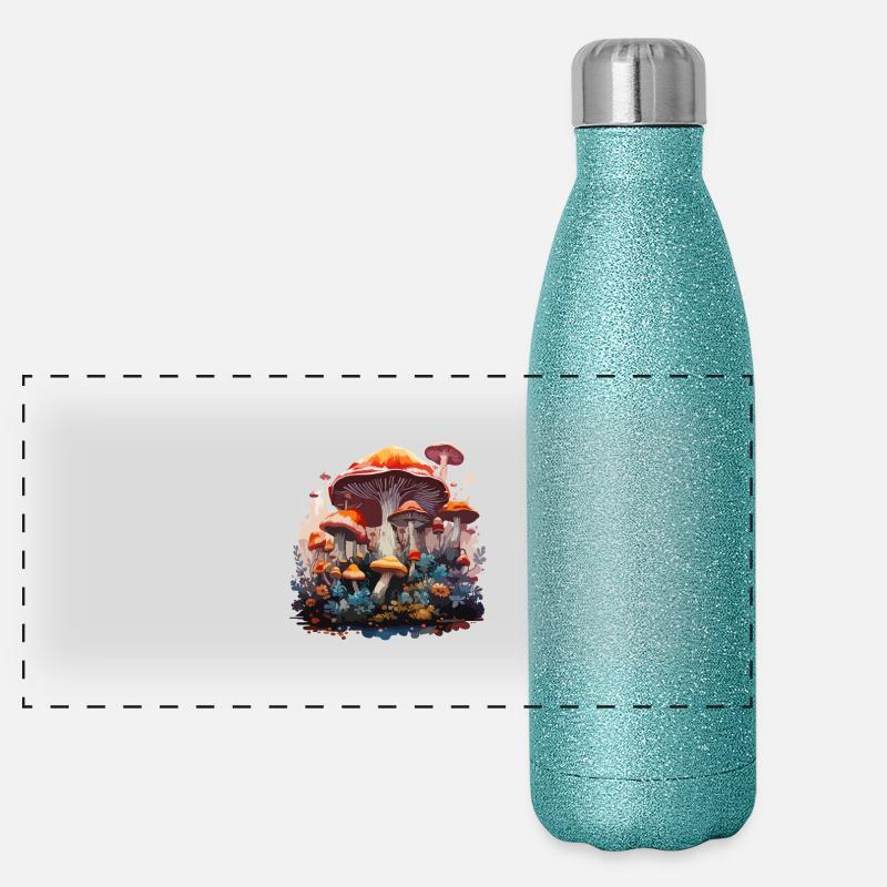 Rêve de champignon Gourde isotherme panoramique pailletée 500 ml