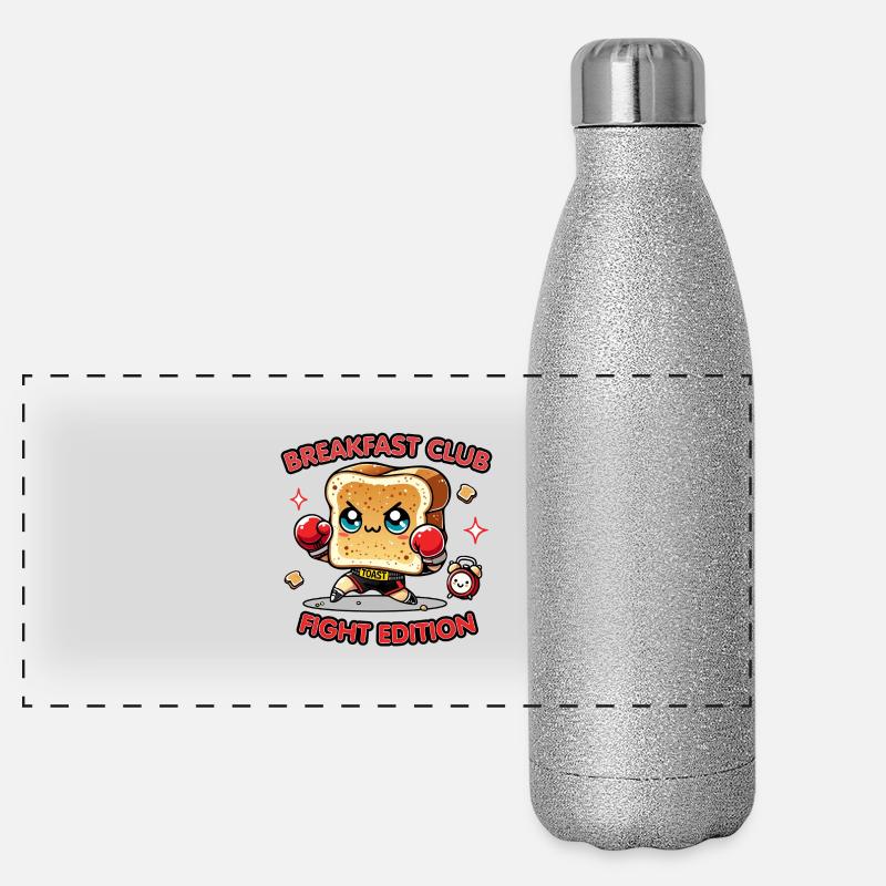 Kawaii Toast Meme – Breakfast Club Fighter Edition Panoramic Glitter Thermal Bottle 500 ml