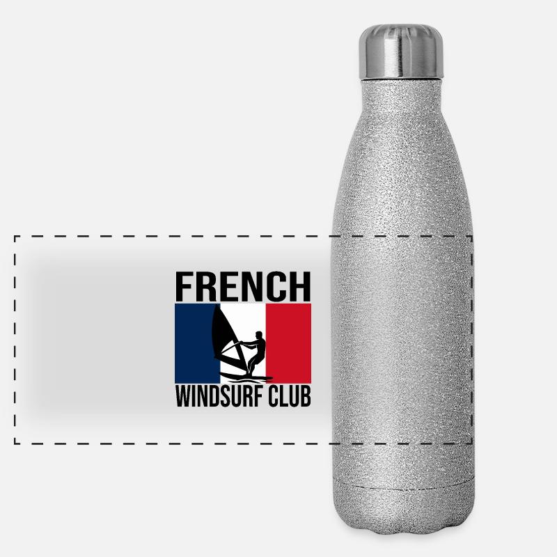 French Windsurf Club Flag Tee Panorama Glitzer Isolierflasche 500 ml