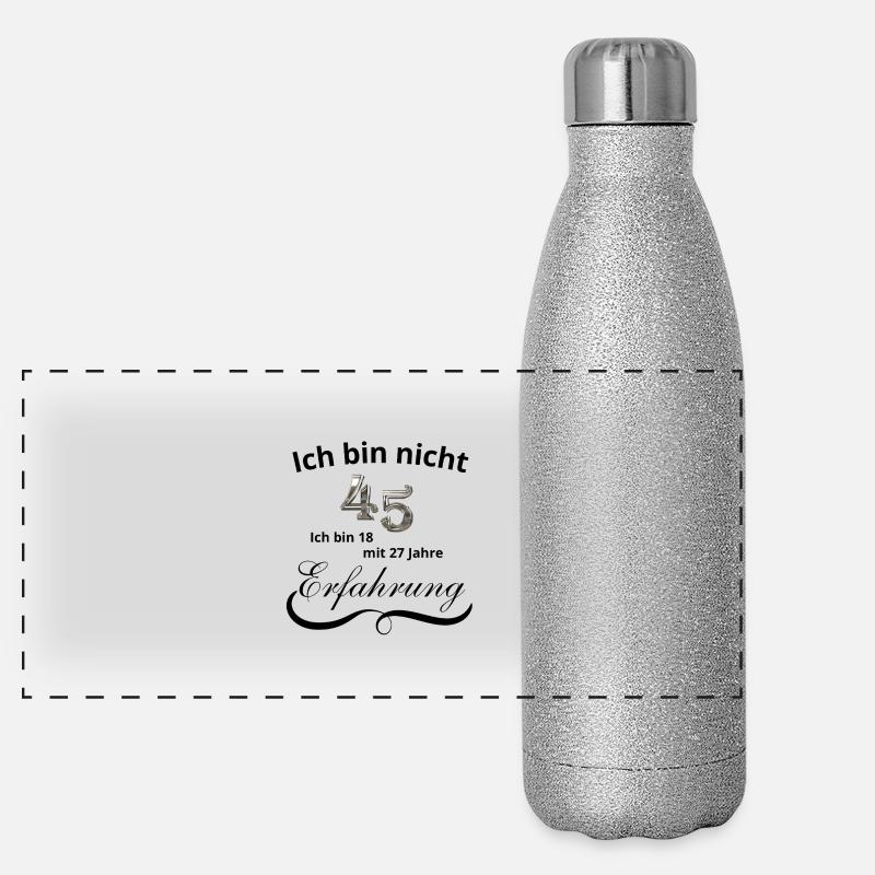 Ich bin nicht 45! Geburtstag 45 Panorama Glitzer Isolierflasche 500 ml