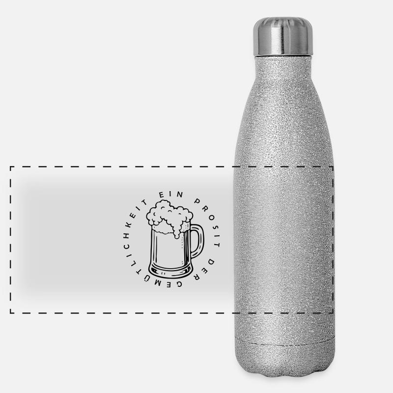 Ein Prosit der Gemütlichkeit Panorama Glitzer Isolierflasche 500 ml