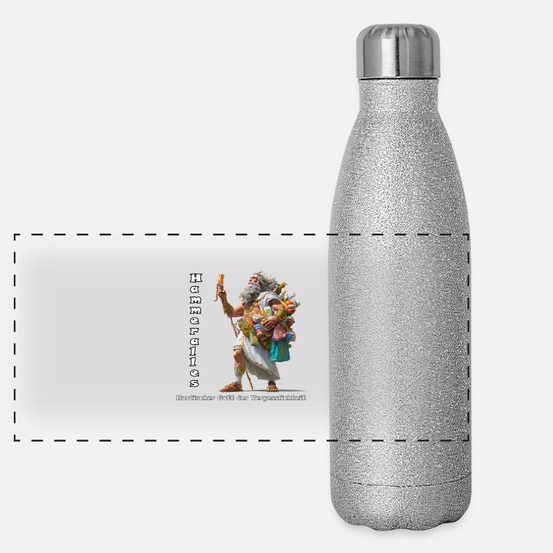 Nordische Gottheit der Vergesslichkeit Panorama Glitzer Isolierflasche 500 ml