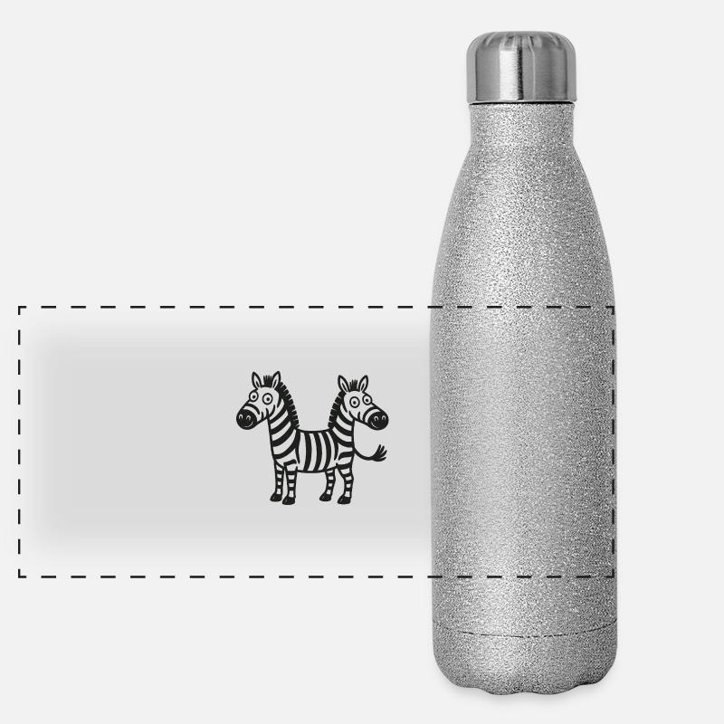 Zebras Panorama Glitzer Isolierflasche 500 ml