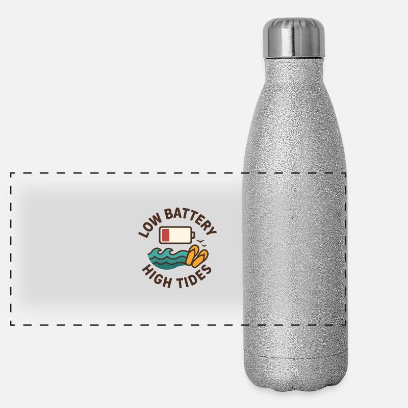 Low Battery, High Tides Panorama Glitzer Isolierflasche 500 ml