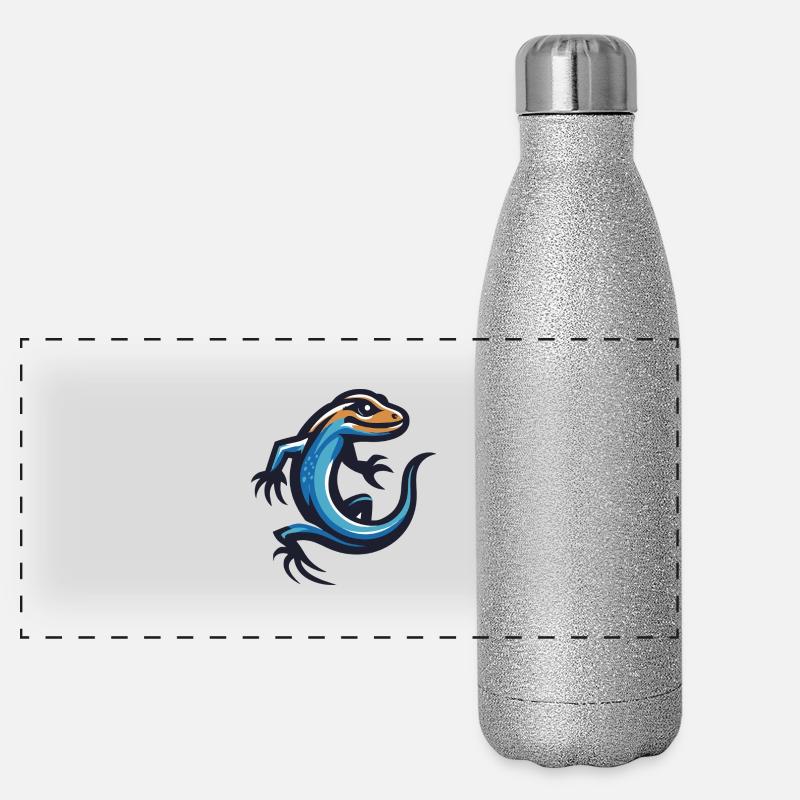 Eidechse mit Klaue Panorama Glitzer Isolierflasche 500 ml