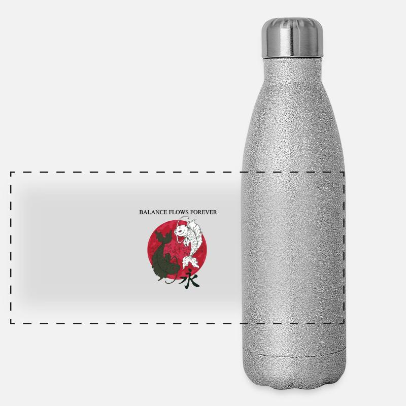 Koi Balance - Panoramic Glitter Thermal Bottle 500 ml - silver glitter