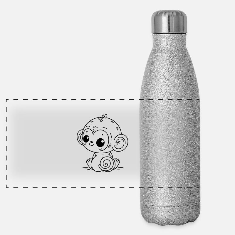 Cooler Monkey – Ambiance de la jungle urbaine Gourde isotherme panoramique pailletée 500 ml