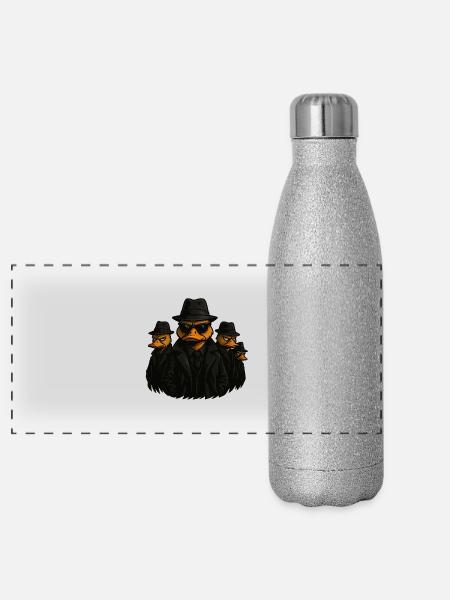 Enten Quack Gang - Panorama Glitzer Isolierflasche 500 ml - Silber Glitzer